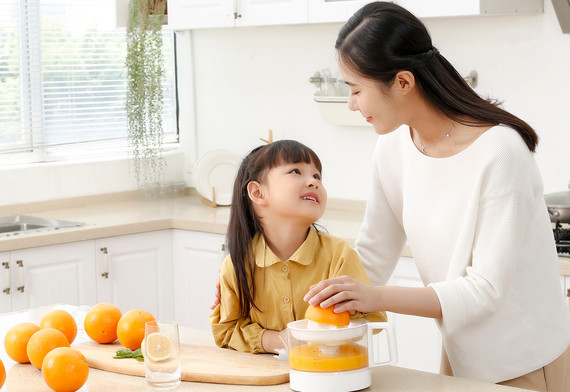 Mom with child cooking together